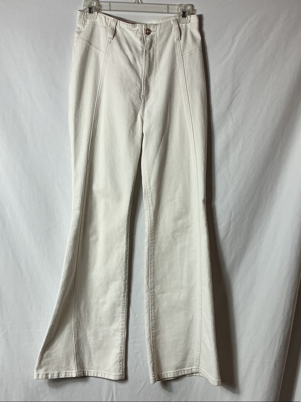We The Free Ivory High-Rise Flare Jeans